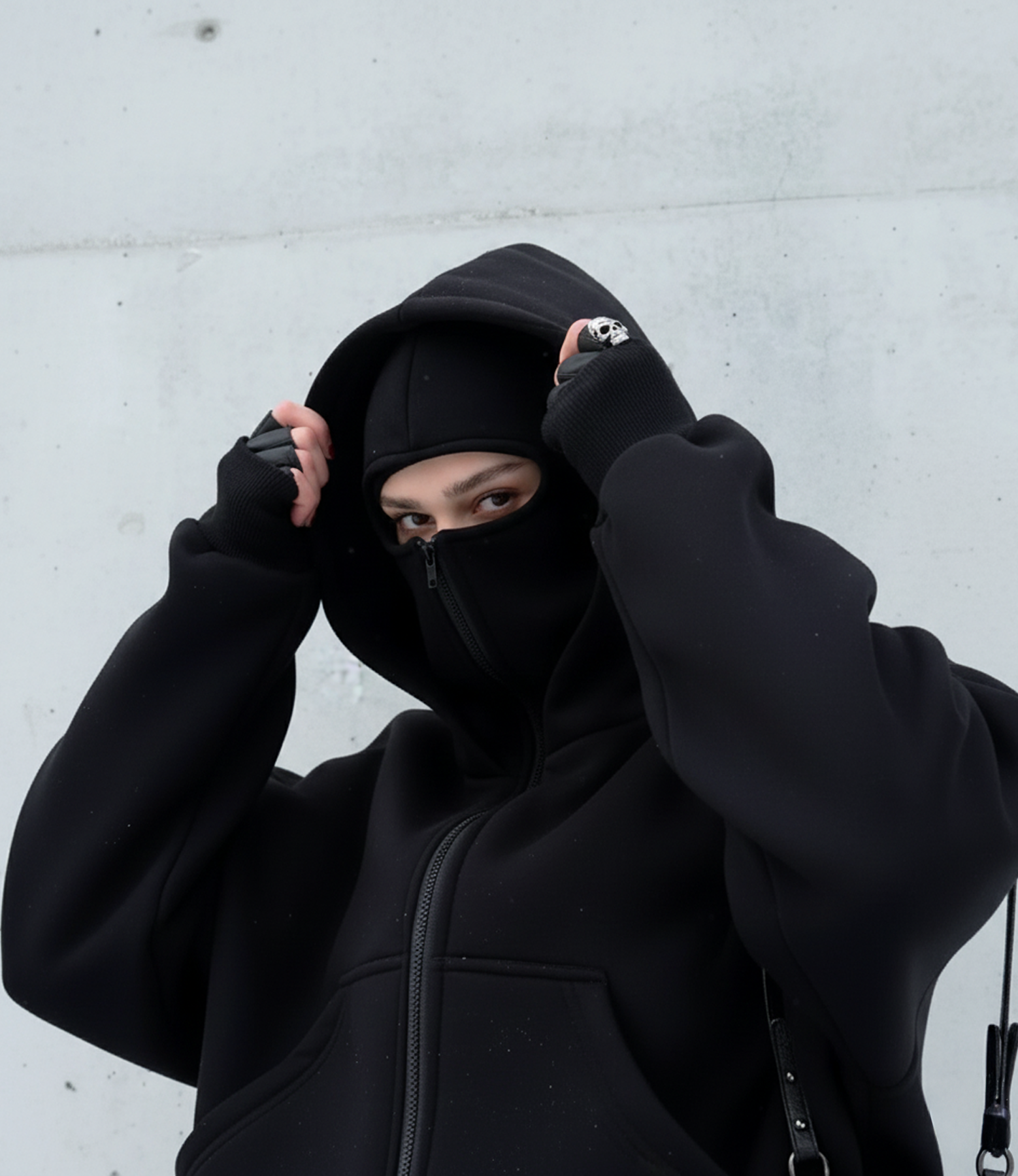 Vaulted Mask-Zip Hoodie