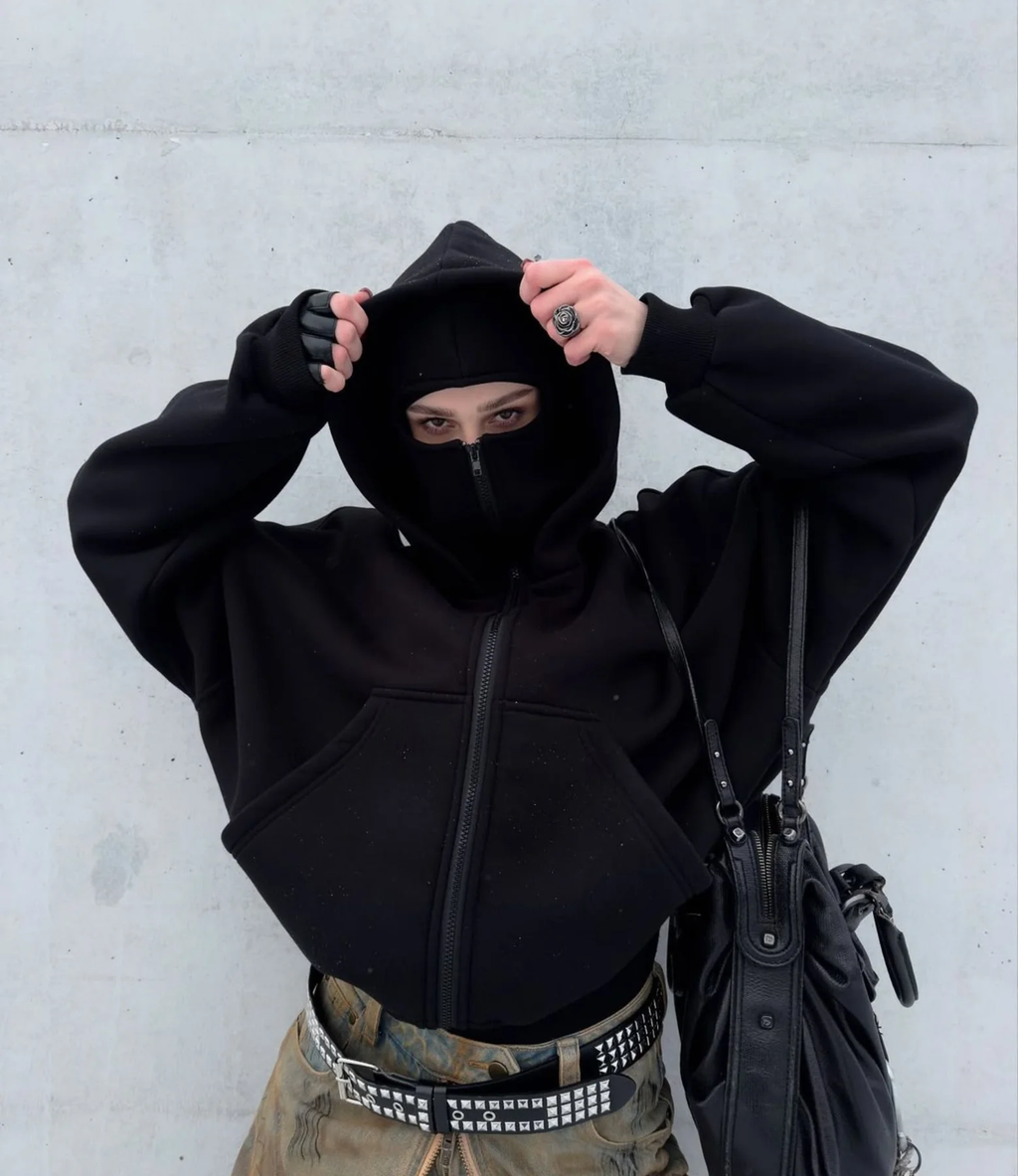 Vaulted Mask-Zip Hoodie
