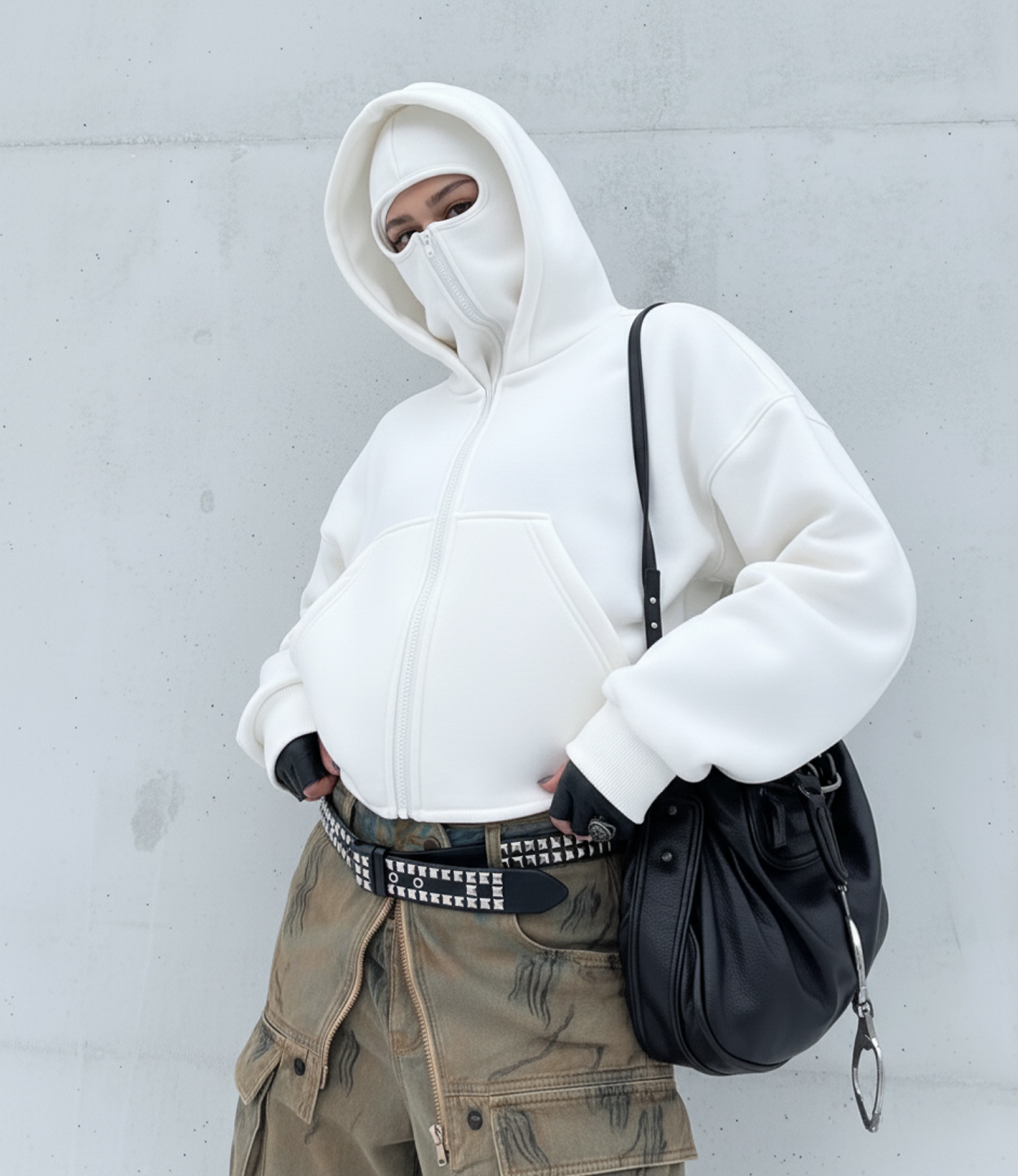 Vaulted Mask-Zip Hoodie