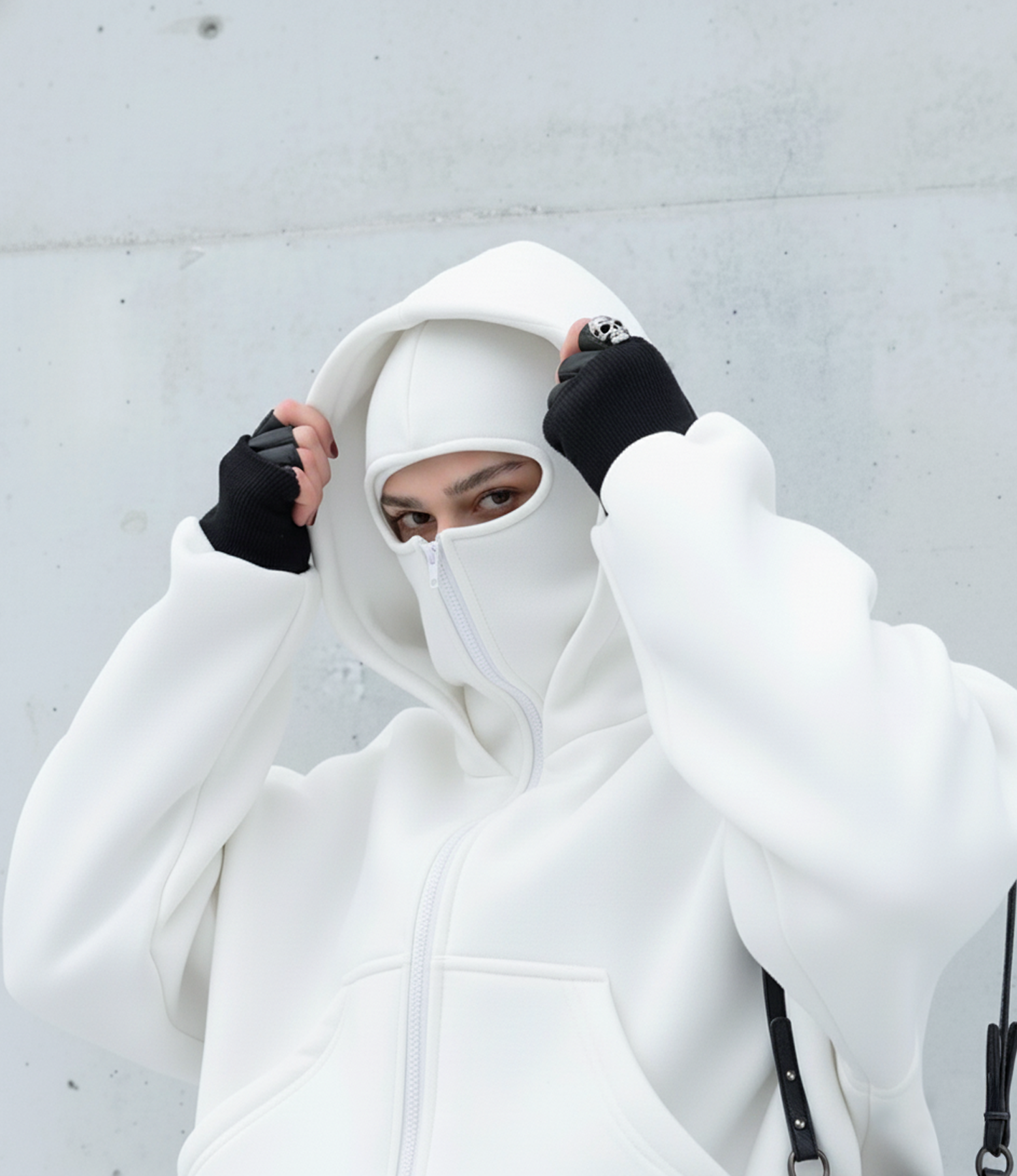 Vaulted Mask-Zip Hoodie