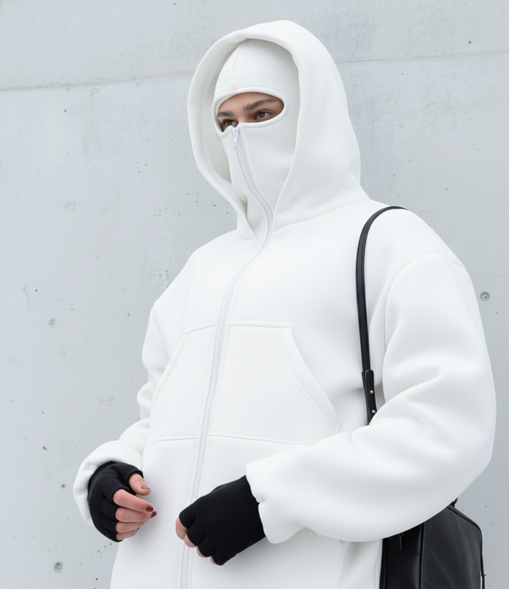Vaulted Mask-Zip Hoodie