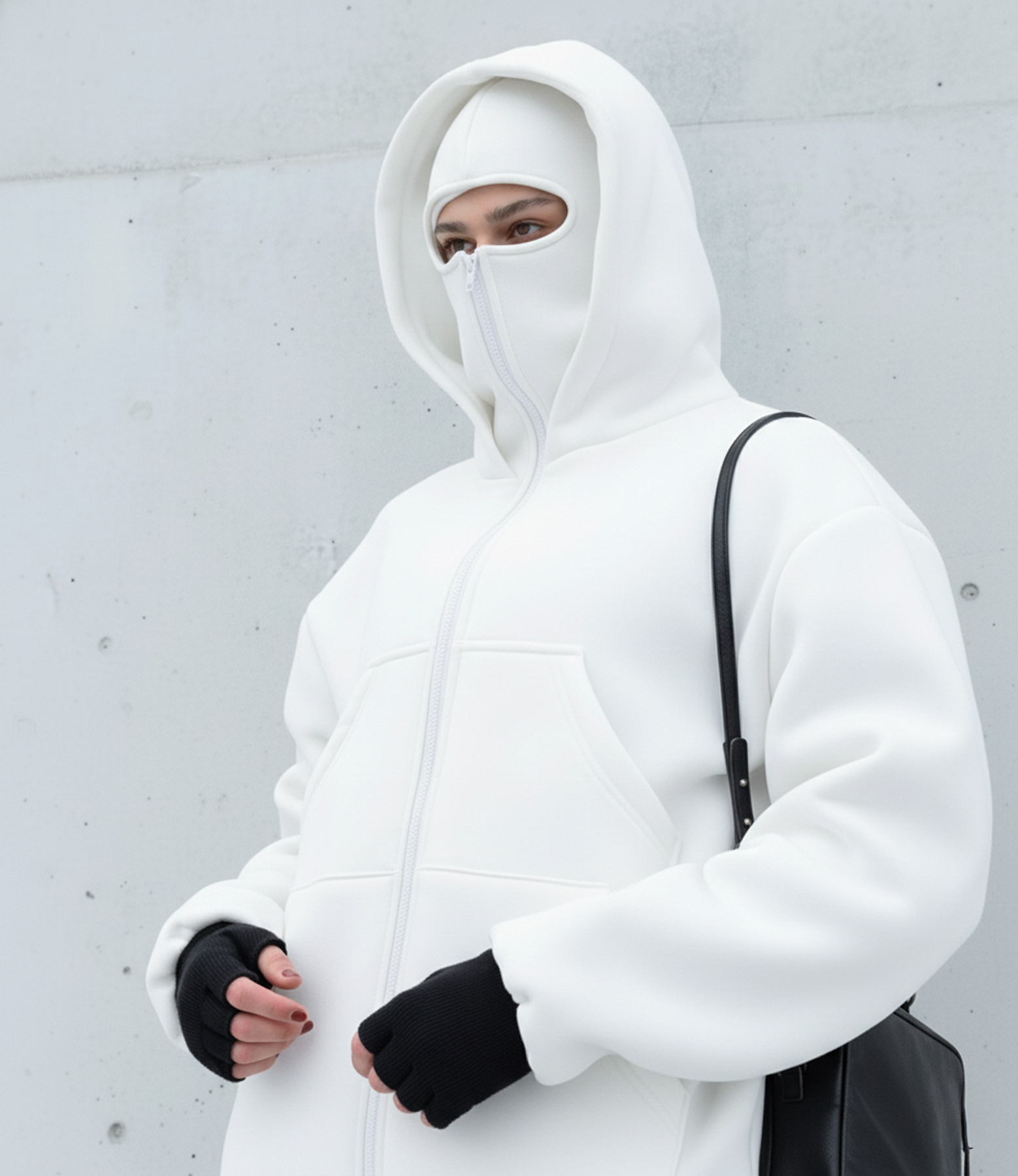 Vaulted Mask-Zip Hoodie